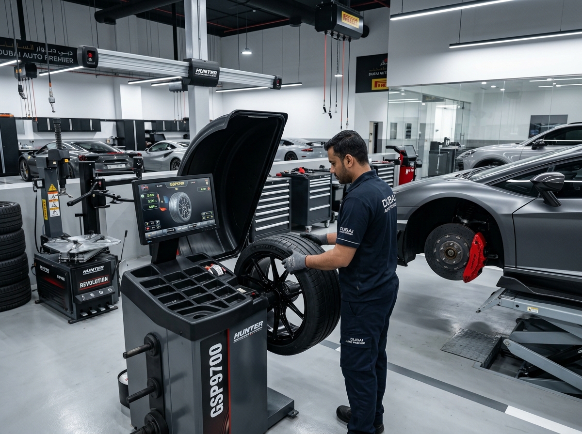 Tire fitting and wheel balancing service