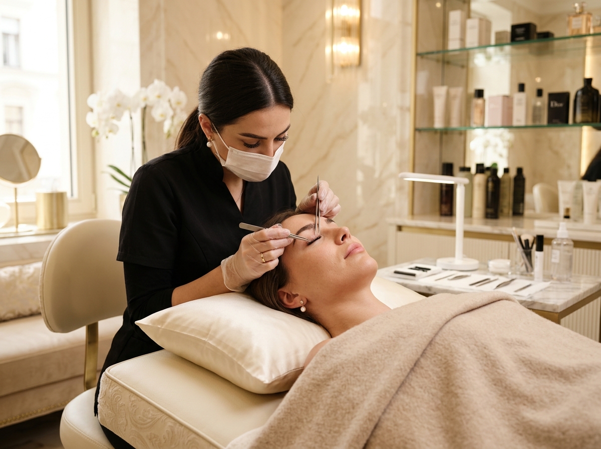 Eyelash extension result at Glow Beauty Salon