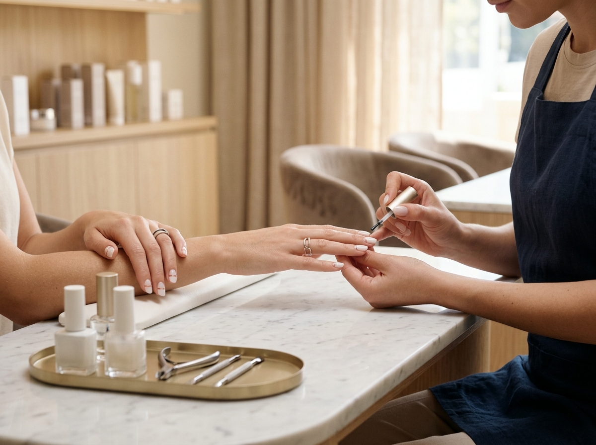 Elegant manicure result at Glow Beauty Salon