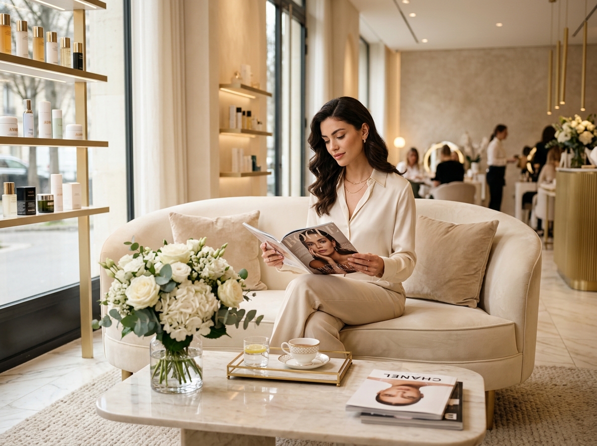 Glow Beauty Salon waiting lounge