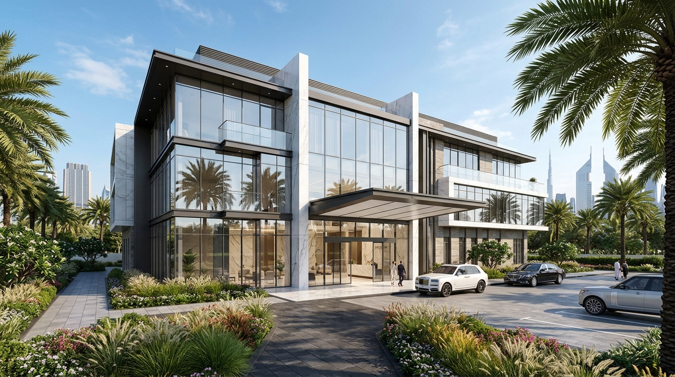 Modern exterior of the EliteCare Medical Center building