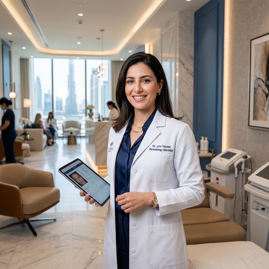 Portrait of Dr. Lina Hassan, Dermatology specialist