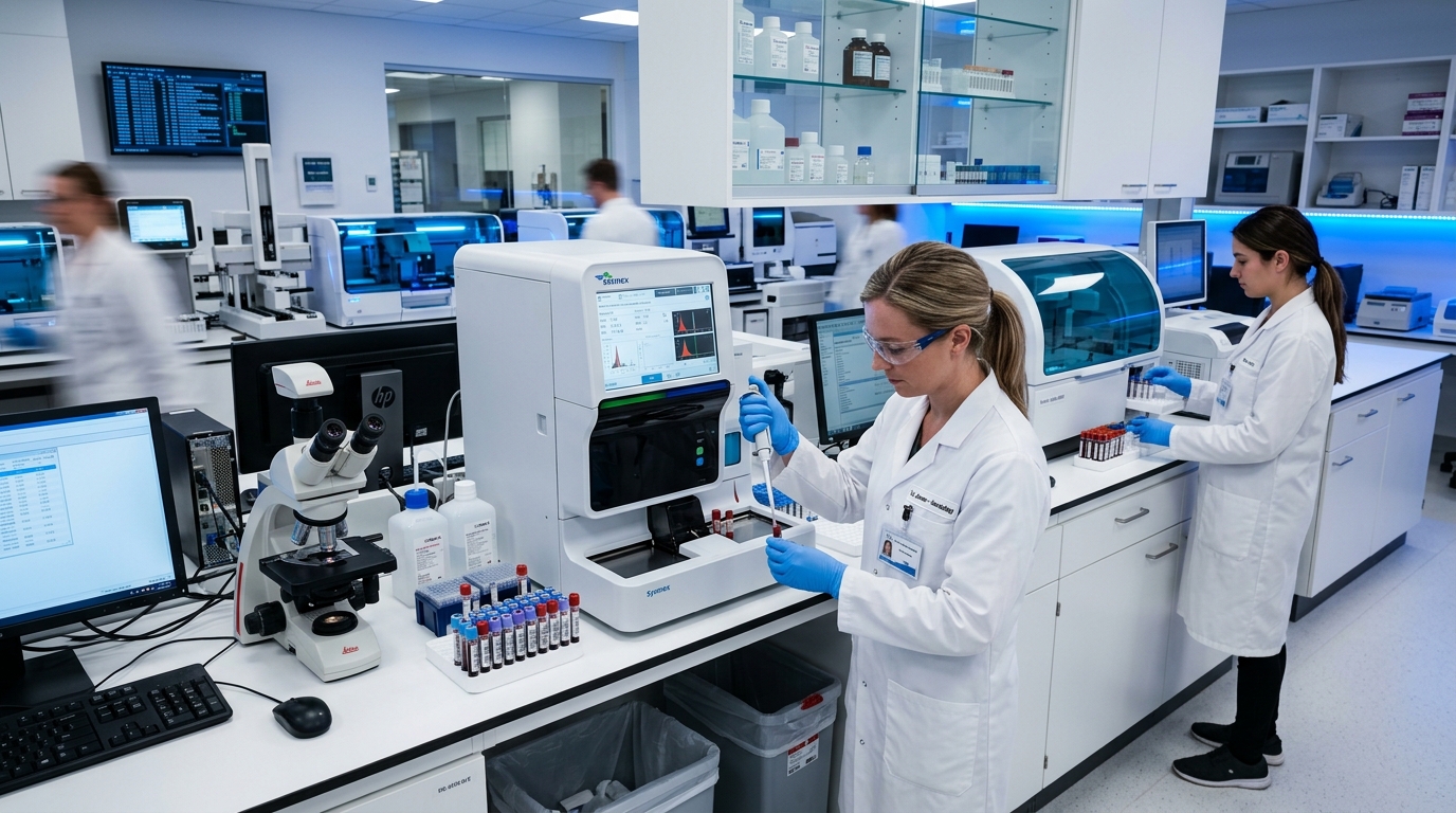 Advanced diagnostic laboratory with analysis equipment
