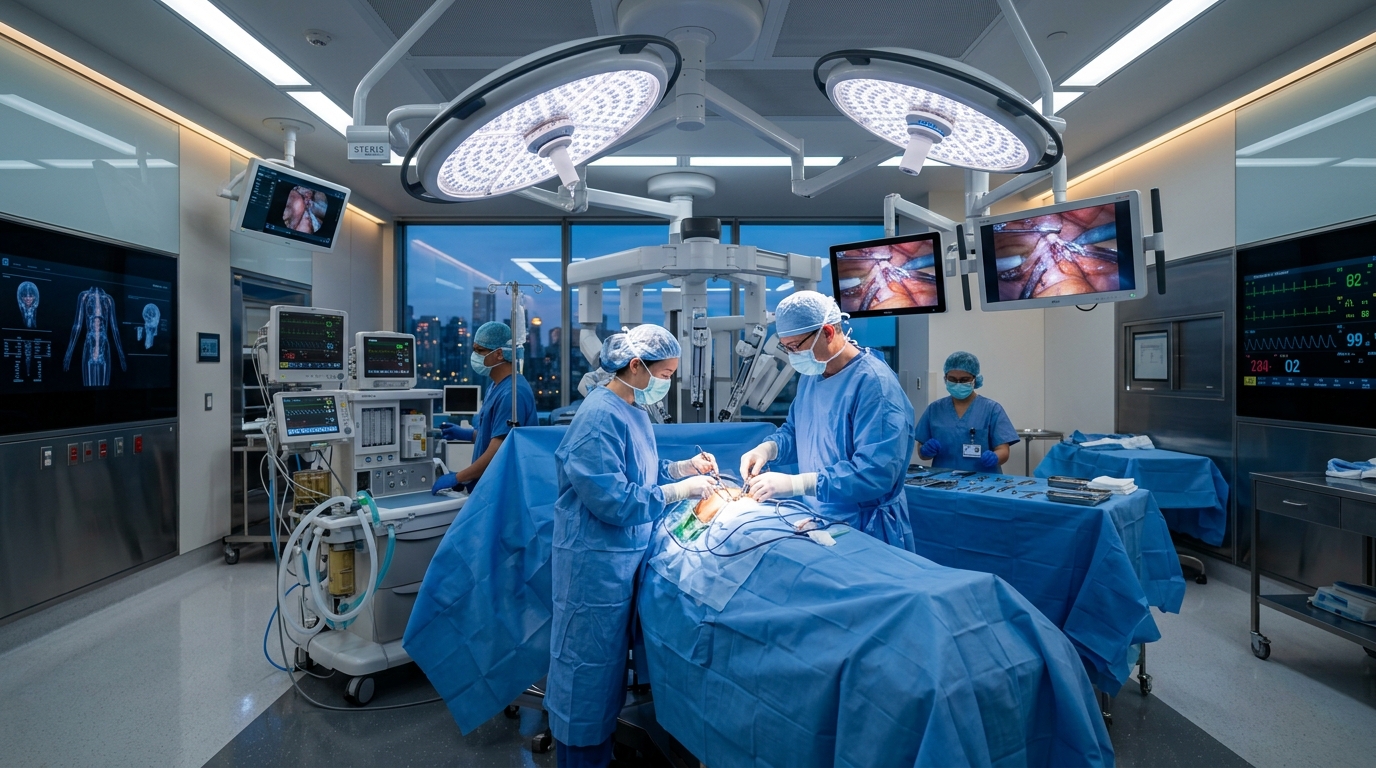 Sterile operating room equipped for advanced procedures